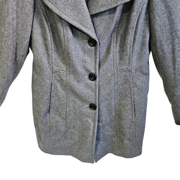 Anne Klein Women's Size S Longline Peacoat Gray Wool Blend Fall Academia NWT - Picture 3 of 7
